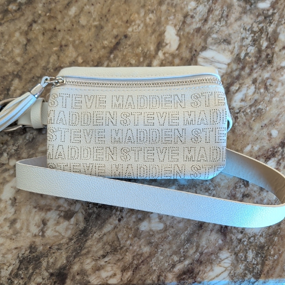 Steve Madden Cream Logo Crossbody Bag
